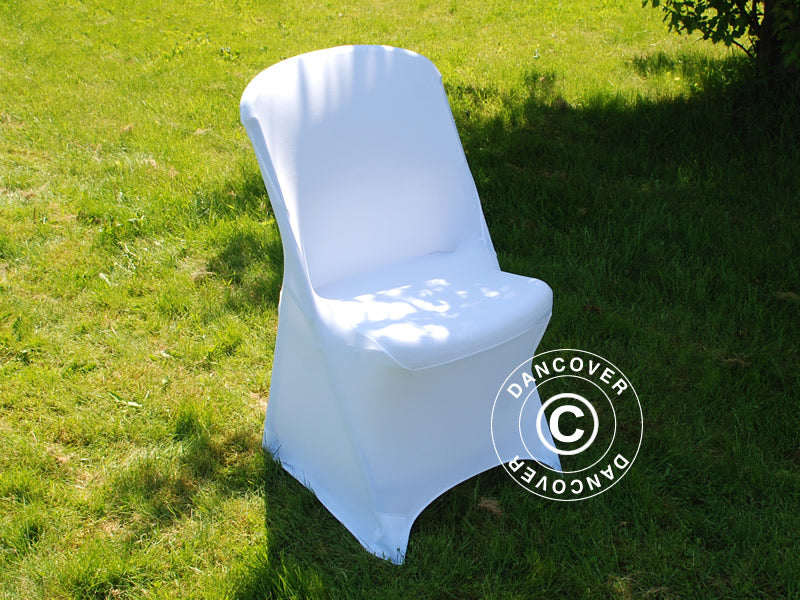 Couverture de chaise extensible 48x43x89cm, Blanc (1 pcs)