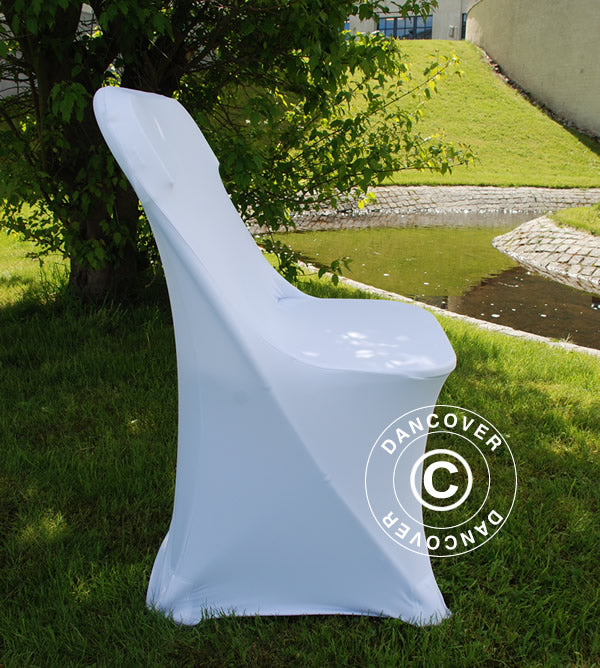 Couverture de chaise extensible 44x44x80cm, Blanc (1 pcs)