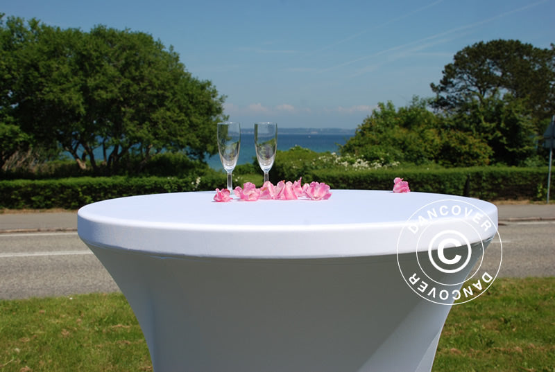 Stretch Tischüberzug Ø80x110cm, Weiß