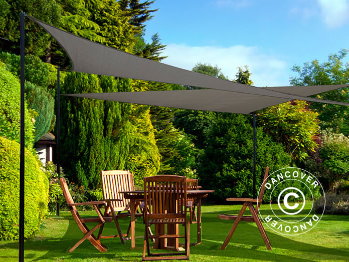 Voile d’ombrage 5x5x7m, Triangulaire, Anthracite