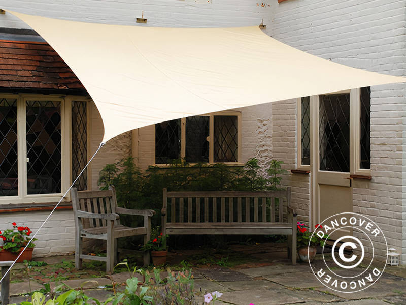Voile d’ombrage 3x4m, Rectangulaire, Sable