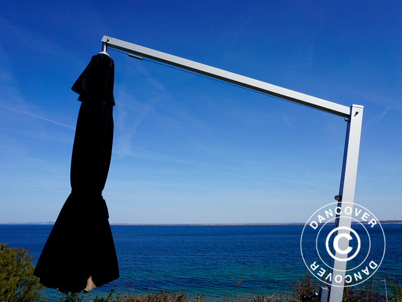 Parasol en porte a faux Bahamas, Ø4m, Noir