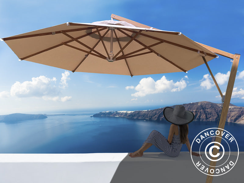 Parasol Bahamas Round Ø4m Sand, Alu Pole