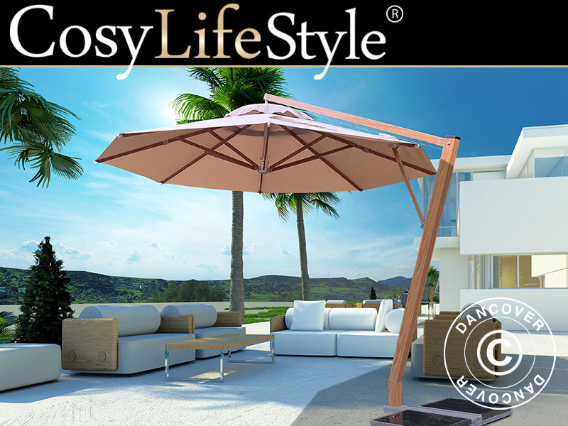 Parasol Bahamas Round Ø4m Sand, Alu Pole