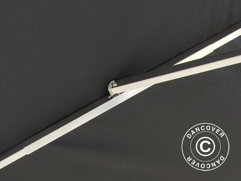 Parasol en porte à faux Havana, 3,5x3,5m, Noir