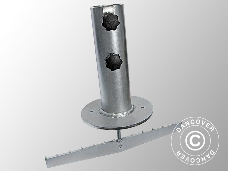 Pied de parasol pour terrasse en bois, Argenté