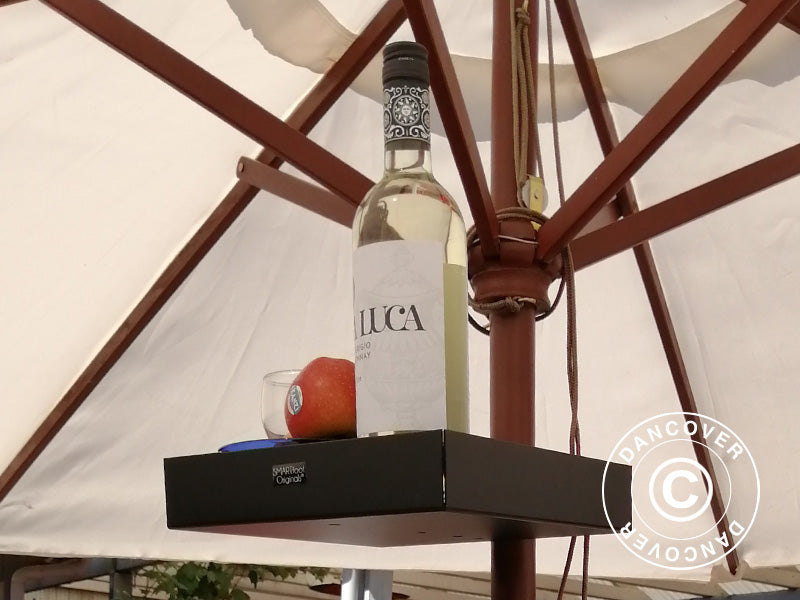 Sonnenschirmtisch, 25x25cm, Schwarz, 1 Stck.