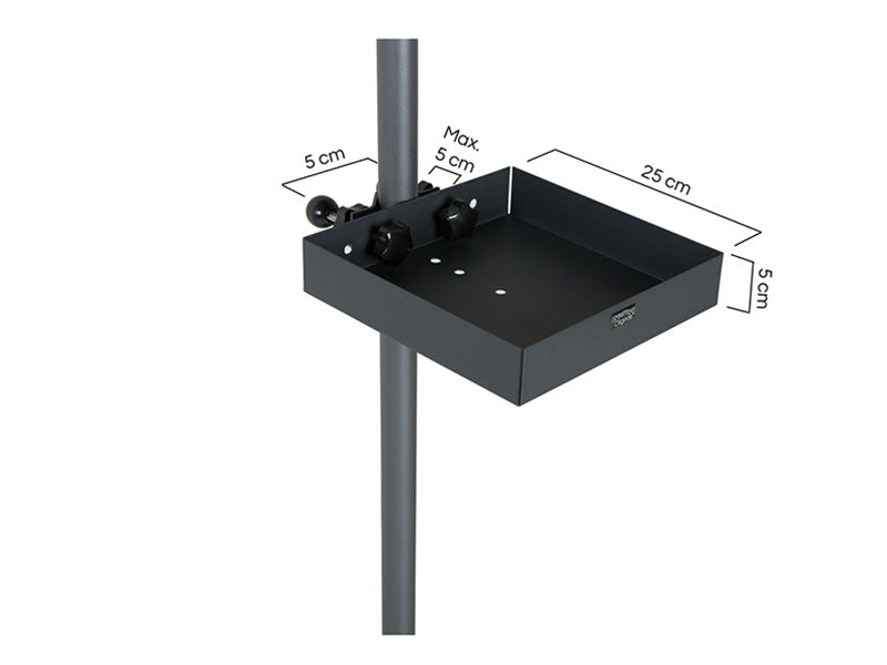 Sonnenschirmtisch, 25x25cm, Schwarz, 1 Stck.