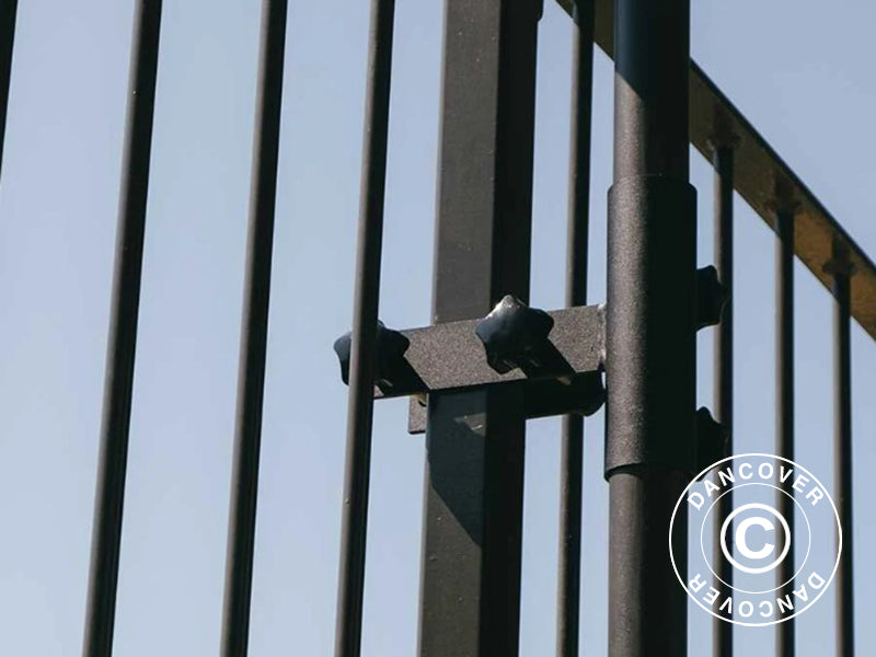 Staffa verticale per ombrellone per griglia del balcone, Nero