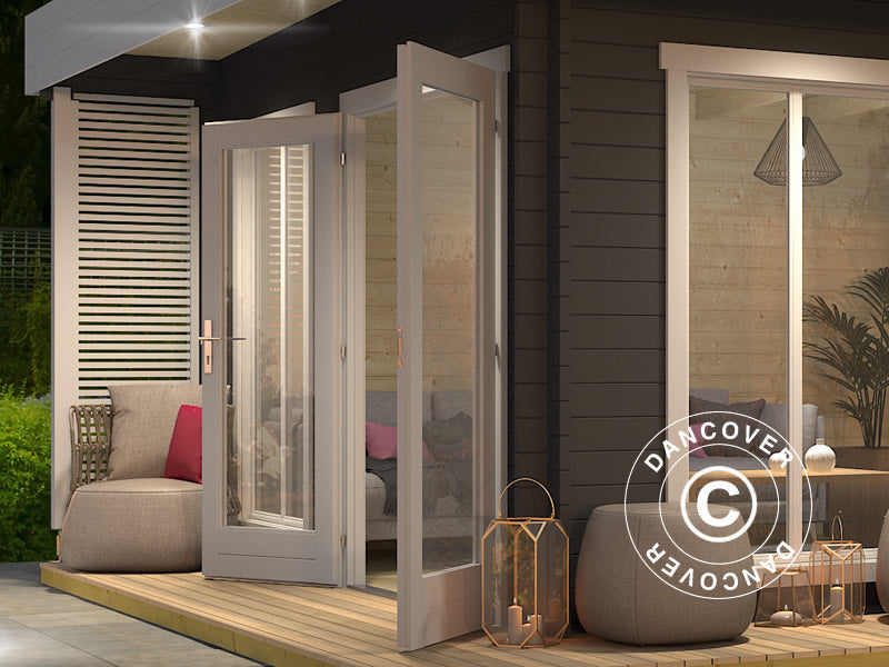 Casetta in legno Vienna, 5,7x3,8x2,45m, 40mm, Grigio Scuro