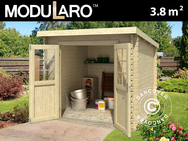 Holzschuppen Hagen 2,3x1,75x2,11m, 28mm, 3,8m², Naturbelassen