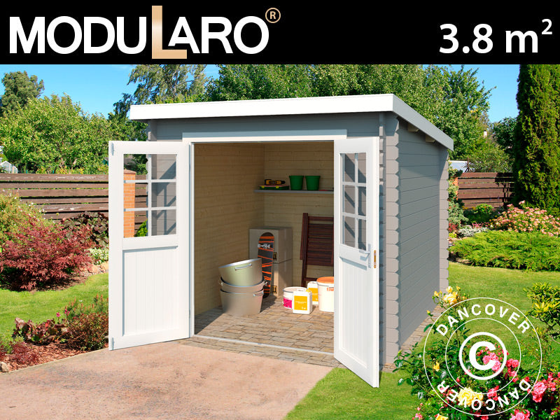 Holzschuppen Hagen 2,3x1,75x2,11m, 28mm, 3,8m², Hellgrau