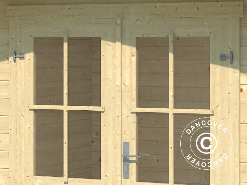 Casetta da giardino in legno Oslo 2,92x2,3x2,22m, 28mm, 6,43m², Naturale