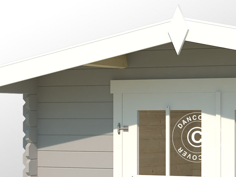 Holzschuppen Oslo 2,92x2,3x2,22m, 28mm, 6,43m², Hellgrau