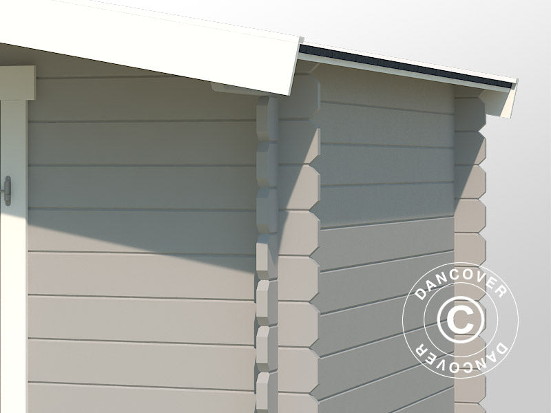 Holzschuppen Oslo 2,92x2,3x2,22m, 28mm, 6,43m², Hellgrau