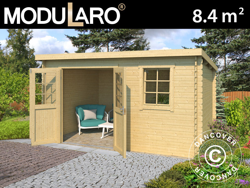 Holzschuppen Asker 3,8x2,3x2,11m, 28mm, 8,4m², Natur