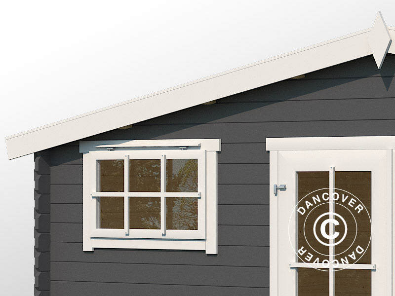 Abri, cabane en bois Sandvika 4,8x2,92x2,45m, 28mm, 13,59m², Gris foncé