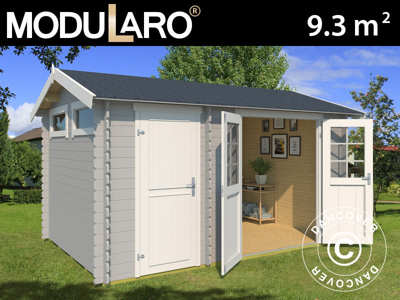 Holzschuppen Narva 3,8x2,5x2,39m, 28mm, 9,3m², Hellgrau