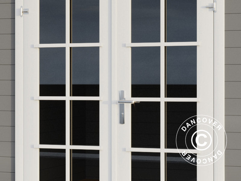 Casetta da giardino, casetta in Legno Riga 4,25x2,8x2,22m, 34mm, 11,3m², Grigio chiaro