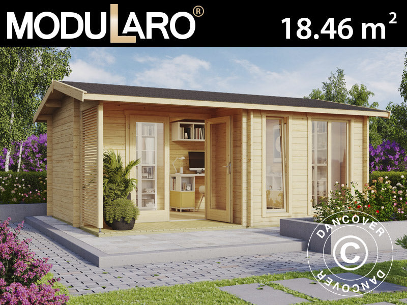 Cabane en bois Talsi 5,2x3,7x2,51m, 44mm, Naturel