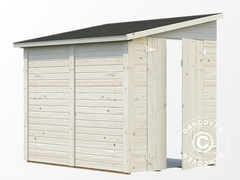 Abri adossé en bois 1,65x2,22x2,1m, 3,6m², Naturel
