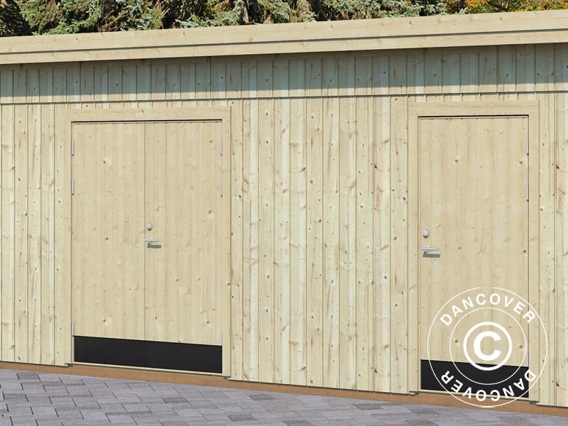 Abri en bois avec plancher, 5,61x3,3x2,59m, 16,9m², Naturel