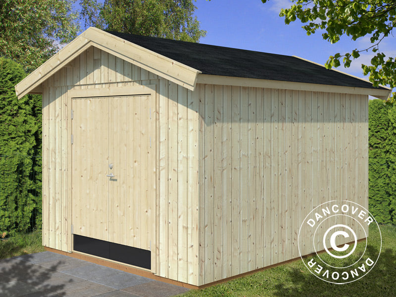 Holzschuppen mit Bodenbelag, 2,75x3,44x2,67m, 8,4m², Natur