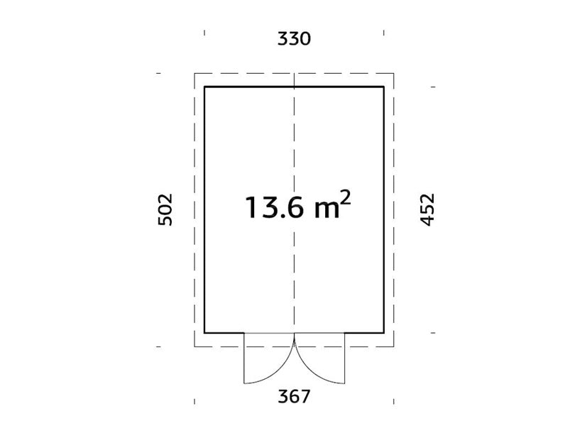 Abri en bois avec plancher, 3,3x4,52x2,96m, 13,6m², Naturel