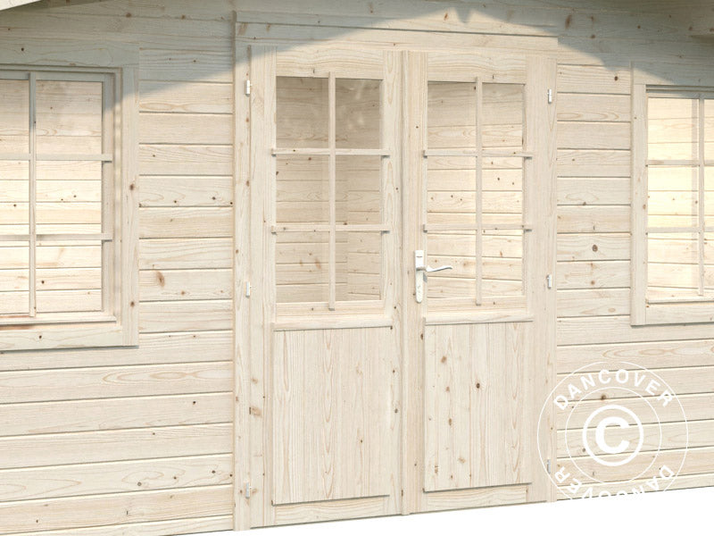 Cabane en bois, 5,04x3,8x2,45m, 17m², Naturel