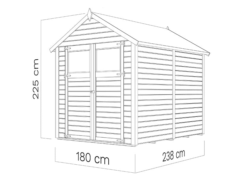 Casetta in legno, Bertilo Sylt 3, 1,8x2,38x2,25m, 4,28m²