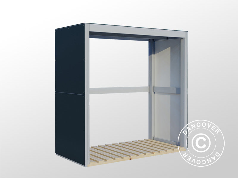 Abri de stockage pour bois, Bertilo HPL 2, 1,51x0,75x1,54m, 1,13m², Anthracite/Blanc  RESTE
SEULEMENT 4 PC