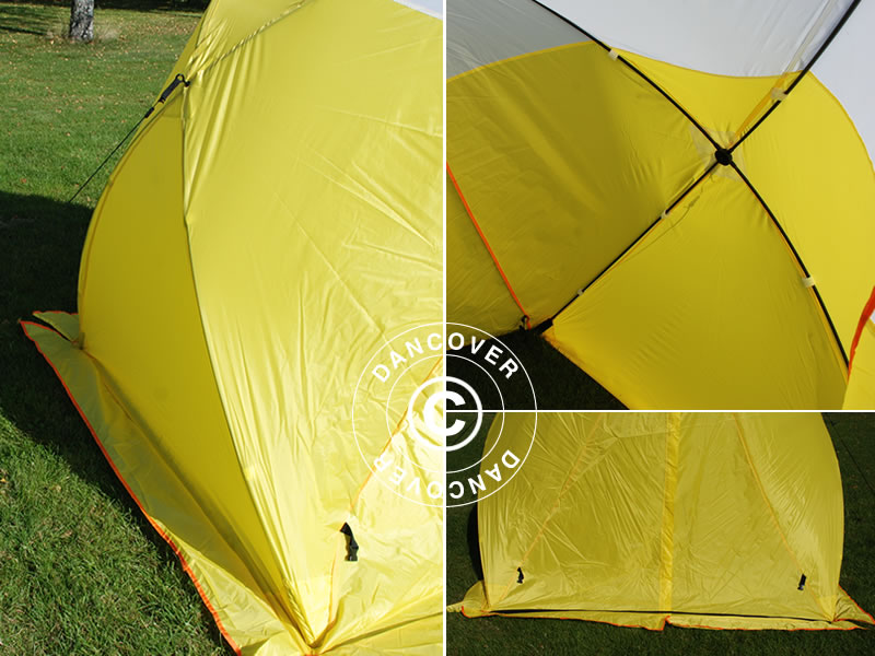 Tenda da lavoro, FleXshelter Basic Triangle, 1,8x1,9x2m, Ritardante di fiamma, Giallo/Bianco