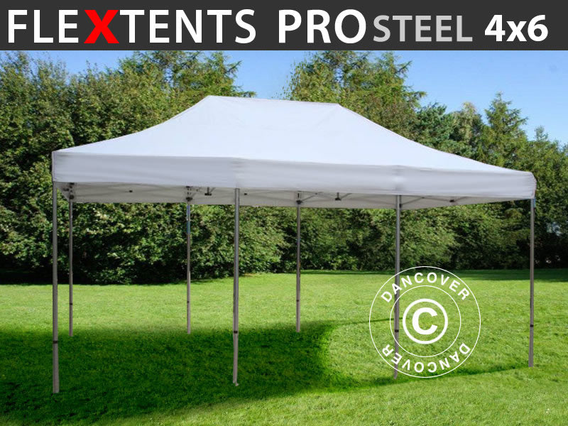 Gazebo pieghevole FleXtents PRO Steel 4x6m Bianco