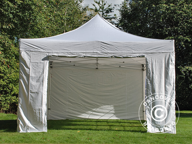 Gazebo pieghevole FleXtents PRO Steel 4x6m Bianco, inclusi 8 fianchi