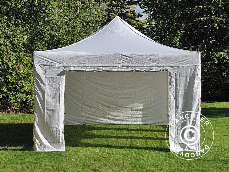 Gazebo pieghevole FleXtents PRO Steel 4x6m Bianco, inclusi 8 fianchi