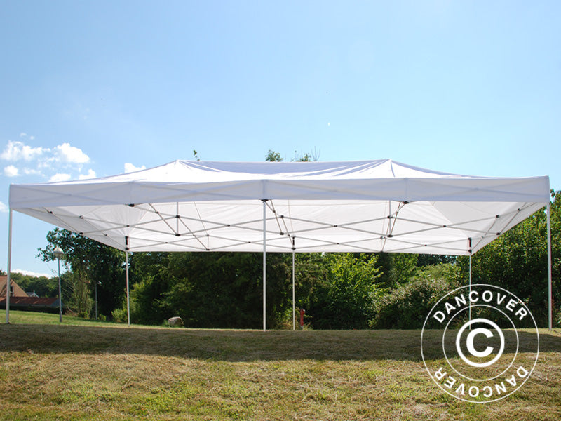 Gazebo pieghevole FleXtents PRO Steel 4x8m Bianco, inclusi 6 fianchi