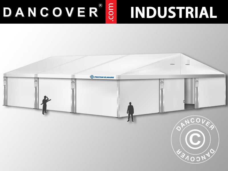 Industrielle Lagerhalle Alu 15x15x6,03m mit Schiebetor, PVC, weiß