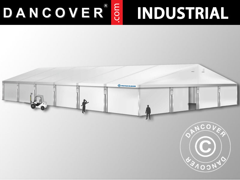 Industrielle Lagerhalle Alu 20x30x8,04m mit Schiebetor, PVC, weiß
