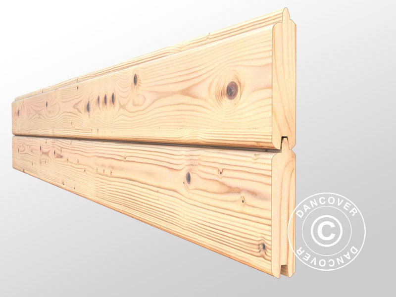 Abri en bois avec surplomb, Bertilo Amrum 3 Plus, 3,86x1,8x2,1m, 2,78m² + 4,16m²